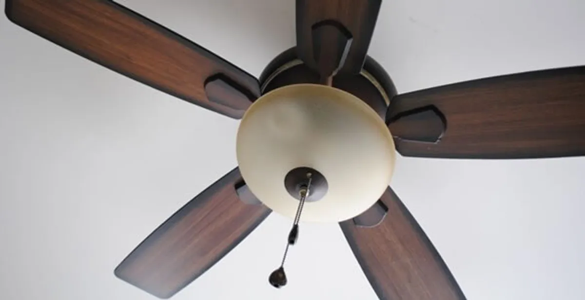 Fully installed ceiling fan with balanced blades and light fixture in Allentown, PA