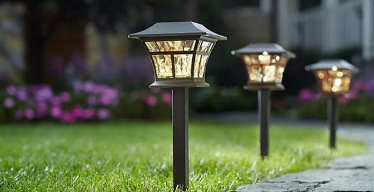 landscape lighting installation services with professionally installed pathway lights in Allentown, PA