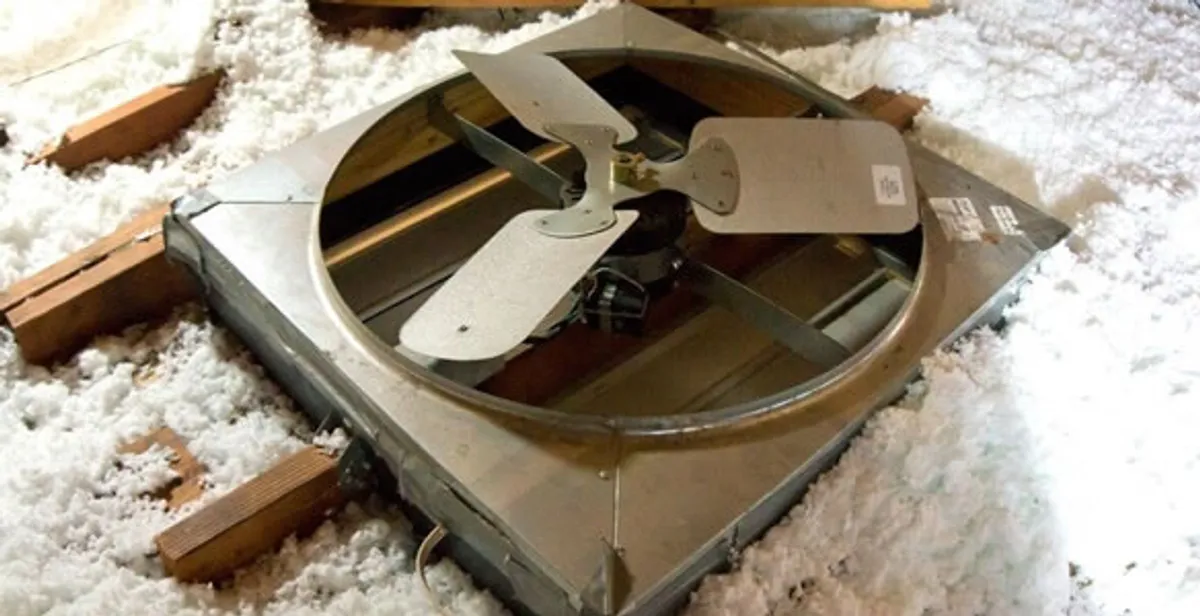 whole house fan installation services with attic-mounted ventilation unit in Allentown, PA